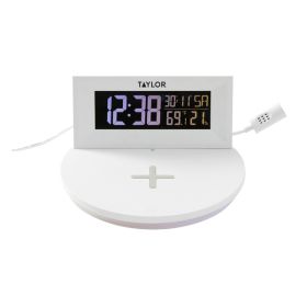 Digital Weather Forecaster with Barometer & Alarm Clock | Wireless Charging Pad