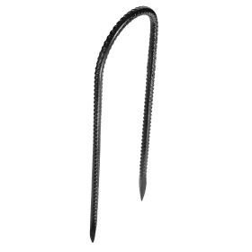 Rebar Stakes, 12-Inch, Heavy-Duty 0.32 in Diameter U Shape, Galvanized Steel Ground Anchors with Chisel Point End & Rust-Resistant Coating, for Garde