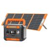 300W Power Station &100W Foldable Solar Panel, Li-Ion Battery Bank With AC/USB/DC Outputs, 230.88Wh Solar Generator For Camping with18V/100W Portable