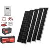 400W 12V Complete Solar Power Kit, 4PCS 100W Monocrystalline Solar Panels + 12.8V 200Ah LiFePO4 Battery + 40A MPPT Charge Controller + 2000W Power In