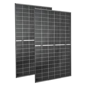 2PCS 400W Bifacial Solar Panels, 16BB N-Type Monocrystalline PV Module 24% Efficiency, IP65 Waterproof Solar Panel with MC4 Output & Aluminum Frame f