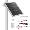 20W 12V Solar Panel Battery Charger, Solar Battery Trickle Charger Maintainer with Built-in Controller & 0-60° Adjustable Pole Mount Bracket, IP67 fo