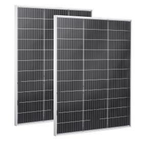 2PCS 100W Bifacial Solar Panels, 23% High-Efficiency N-Type Monocrystalline PV Module with MC4 Output & Aluminum Frame, IP67 Waterproof Solar Panel f