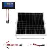 25W 12V Solar Panel Battery Charger, Solar Battery Trickle Charger Maintainer with Intelligent MPPT Controller & Adjustable Mount Bracket, IP67 Water