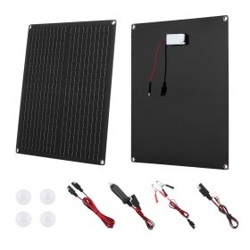 30W 12V Solar Panel Battery Charger, Solar Battery Trickle Charger Maintainer with Built-in Smart Controller & 3 Connection Cables, IP67 Waterproof P