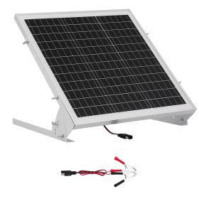 20W 12V Solar Battery Trickle Charger Maintainer, Mono Solar Panel Battery Charger with Built-in MPPT Controller & Adjustable Mount Bracket, IP65 Wat