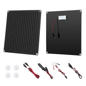 20W 12V Solar Panel Battery Charger, Solar Battery Trickle Charger Maintainer with Built-in Smart Controller & 3 Connection Cables, IP67 Waterproof P