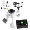 7-in-1 Wi-Fi Weather Station, 7-Inch TFT Display, Wireless Solar Powered Outdoor Sensor, Rain Gauge, Indoor Outdoor for Weather Forecast, Wind Speed