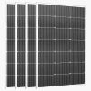 4PCS 100W Monocrystalline Solar Panels, 23% High-Efficiency Mono PV Module with Stable MC4 Output & Aluminum Frame, IP65 Waterproof Solar Panel for C