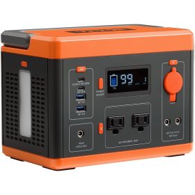 Portable Power Station, 296Wh, Backup Lithium-ion Battery Solar Powered Generator, 300W(Peak Power 600W) Pure Sine Wave AC Outlet, USB QC3.0 LED