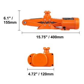 Electric Car Jack, 3 Tons /6600 lbs Scissor Jack, 12V Electric Automatic Jack with Double Saddles and Remote Control, Portable Car Jack for Sedan