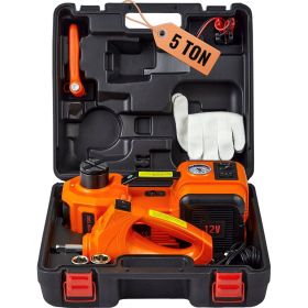 Electric Car Jack, 5 Ton/11023 LBS Hydraulic Jack with Electric Impact Wrench, Portable Car Lift with Built-in Inflatable Pump