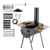 Wood Stove, 118 inch, Alloy Steel Camping Tent Stove, Portable Wood Burning Stove with Chimney Pipes & Gloves, 3000in³Firebox Hot Tent Stove for Outd