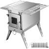 Tent Wood Stove,Outdoor Camping Wood Burning Stove Stainless Steel With Folding Pipe,Portable Wood Stove 90.6'' Height Wood Tent Stove For Camping, T