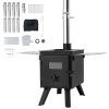 Wood Stove, 86 inch, Alloy Steel Camping Tent Stove, Portable Wood Burning Stove with Chimney Pipes & Gloves, 1400in³Firebox Hot Tent Stove for Outdo