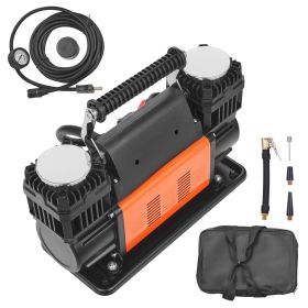 10.6 CFM Heavy Duty Air Compressor, 30s Fast Inflation | Dual-Cylinder Portable Tire Inflator, 12V 150PSI Offroad Air Pump with Adapters for Trucks C