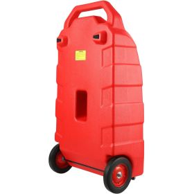 Fuel Caddy, 32 Gallon, Portable Fuel Storage Tank On-Wheels, with Manual Transfer Pump, Gasoline Diesel Fuel Container for Cars, Lawn Mowers, ATV