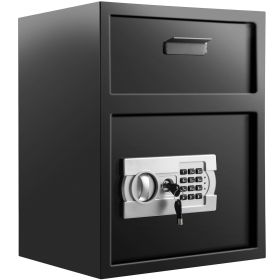 Digital Depository Safe 1.7 Cubic Feet Made of Carbon Steel Electronic Code Lock Depository Safe with Deposit Slot with Two Emergency Keys Deposi