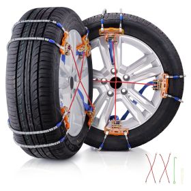 8 PCS Snow Chains, Tire Traction Wheel Chains for Tire Width 9.2-11.2 in/235-285 mm, Manganese Alloy Steel Emergency Tire Chains for Cars, Pickup