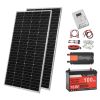 400W 12V Complete Solar Power Kit, 2PCS 200W Monocrystalline Solar Panels + 12.8V 100Ah LiFePO4 Battery + 40A MPPT Charge Controller + 1000W Power In