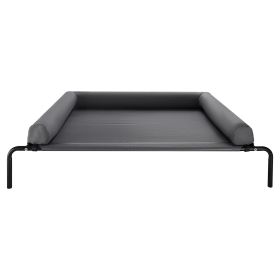 Elevated Dog Bed for Large Dogs, Portable Raised Dog Cot with Washable Pillow, Indoor & Outdoor Pet Cooling Raised Hammock Bed with Steel Metal Frame