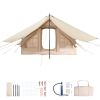 Inflatable Tents for Camping, 3-5 Person Easy Setup Blow up Tent with Hand Pump, 300D Oxford 4 Season Glamping Tent with Canopy, Stove Jack, 2 Doors