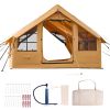 Inflatable Tents for Camping, 5-8 Person Easy Setup Blow up Tent with Hand Pump, Luxury Glamping Tent with 2 Skylights, Canopy, Stove Jack 2 Doors &