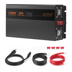 Sump Pump Battery Backup System, 1500W, Auto Switches to Battery Inverter for Continuous Sump Pump Operation, Pure Sine Wave, LCD Display