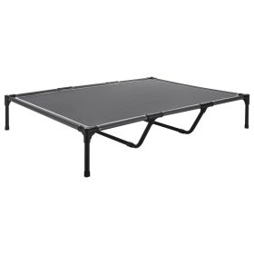 Elevated Dog Bed for Large Dogs, Portable Raised Dog Cot with Steel Metal Frame and Breathable Teslin Mesh, Indoor & Outdoor Pet Cooling Raised Hammo