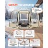 Pop up Bubble Tent, 12 x 11.1 ft Waterproof & UV-Resistant, Clear Camping Tent Shelter, Outdoor Garden Dome Igloo Tents with Windows, 540° Panoramic