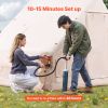 Inflatable Tents for Camping, 3-5 Person Easy Setup Blow up Tent with Hand Pump, 300D Oxford 4 Season Glamping Tent with Canopy, Stove Jack, 2 Doors