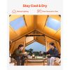 Inflatable Tents for Camping, 8-12 Person Easy Setup Blow up Tent with Hand Pump, 4 Season Luxury Glamping Tent with 2 Skylights, Canopy, Stove Jack,