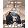 Inflatable Tents for Camping, 5-8 Person Easy Setup Blow up Tent with Hand Pump, 300D Oxford Glamping Tent with Stove Jack 2 Doors & 4 Mesh Windows,