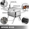 Tent Wood Stove 18.1x15x27.2 inch, Camping Wood Stove 304 Stainless Steel With Folding Pipe, Portable Wood Stove 113 inch Total Height For Camping, T