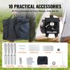 Wood Stove, 86 inch, Alloy Steel Camping Tent Stove, Portable Wood Burning Stove with Chimney Pipes & Gloves, 1400in³Firebox Hot Tent Stove for Outdo