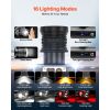 Headlamp, Bright LED Rechargeable Headlight, Lightweight Head Flashlight with 16 Lighting Modes, Adjustable Headband & 90° Angle, Zoomable Head Lamp