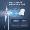 800W Wind Turbine Generator, 12V Wind Turbine Kit, 3-Blade Wind Power Generator with MPPT Controller, Adjustable Windward Direction & 2.5m/s Start Wi