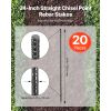 Rebar Stakes, 24-Inch, Heavy-Duty 0.47 in Diameter, Straight Galvanized Steel Ground Anchors with Chisel Point End & Rust-Resistant Coating, for Gard