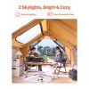 Inflatable Tents for Camping, 5-8 Person Easy Setup Blow up Tent with Hand Pump, Luxury Glamping Tent with 2 Skylights, Canopy, Stove Jack 2 Doors &