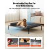 Elevated Dog Bed for Large Dogs, Portable Raised Dog Cot with Washable Pillow, Indoor & Outdoor Pet Cooling Raised Hammock Bed with Steel Metal Frame