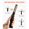 Rechargeable LED Work Light, 1200 mAh, Magnetic Mechanic Flashlight with Magnetic Base, 360° Rotation, 5 Lighting Modes, Foldable Grill Lamp for Mech