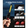 Rechargeable LED Work Light, 1200 mAh, Magnetic Mechanic Flashlight with Magnetic Base, 360° Rotation, 5 Lighting Modes, Foldable Grill Lamp for Mech