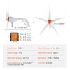 500W Wind Turbine Generator, 12V Wind Turbine Kit, 5-Blade Wind Power Generator with MPPT Controller, Adjustable Windward Direction & 2.5m/s Start Wi