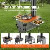 Wood Stove, 118 inch, Alloy Steel Camping Tent Stove, Portable Wood Burning Stove with Chimney Pipes & Gloves, 3000in³Firebox Hot Tent Stove for Outd