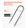 Rebar Stakes, 10-Inch, Heavy-Duty 0.32 in Diameter U Shape, Galvanized Steel Ground Anchors with Chisel Point End & Rust-Resistant Coating, for Garde