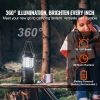 LED Camping Lanterns, 4 Pack, Magnetic Base, Battery Powered Lights, Lightweight Hanging Collapsible Lights, Ideal for Outdoor Camping Hiking, Emerge