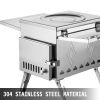 Tent Wood Stove 18.1x15x27.2 inch, Camping Wood Stove 304 Stainless Steel With Folding Pipe, Portable Wood Stove 113 inch Total Height For Camping, T
