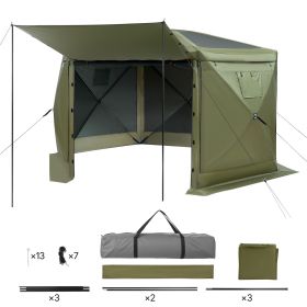 Pop up Gazebo Screen Tent, 12 x 12 ft Large 6-Sided Camping Canopy Tent with Removable Top & Carry Bag, Quick-Set & Bite-Proof, 8-10 Persons
