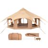 Canvas Tent, 4 Seasons, 16.4 ft Bell Tent, Canvas Tent for Camping with Stove Jack, Breathable Yurt Tent for up to 8 People, Camping Outdoor