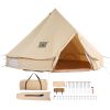 Canvas Bell Tent, 4 Seasons 7 m/22.97 ft Yurt Tent, Canvas Tent for Camping with Stove Jack, Breathable Tent Holds up to 12 People, Camping Outdoor